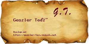 Geszler Teó névjegykártya